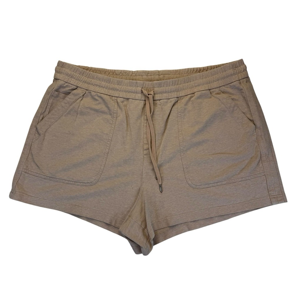 Athleta Farallon Heathered Tan Beige Pull On Shorts Women's Plus Size 24 Pics!